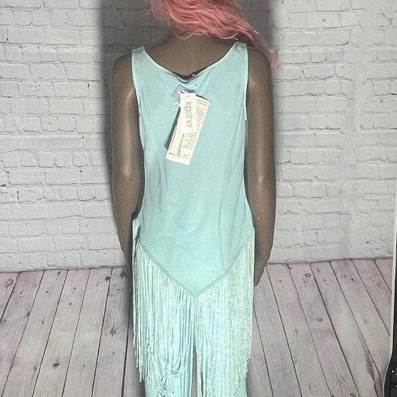 Two Piece Teal Pants and Blouse Size 8 - Picture 5 of 6